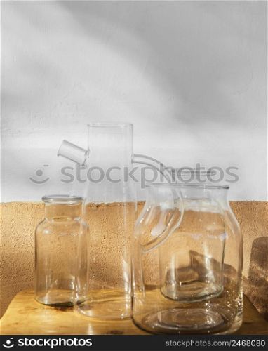 abstract minimal kitchen different glass containers