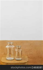 abstract minimal kitchen glass jars copy space