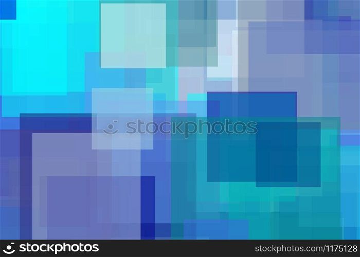 Abstract minimalist blue illustration with squares useful as a background. Abstract blue squares illustration background