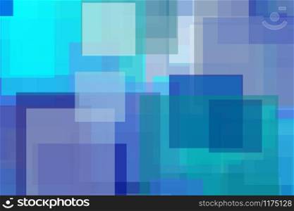 Abstract minimalist blue illustration with squares useful as a background. Abstract blue squares illustration background