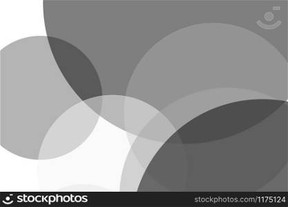Abstract minimalist grey illustration with circles useful as a background. Abstract grey circles illustration background