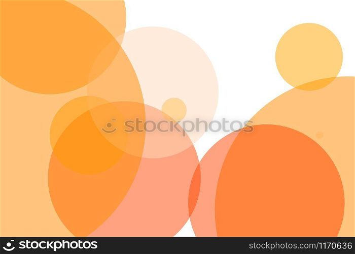 Abstract minimalist orange illustration with circles useful as a background. Abstract orange circles illustration background
