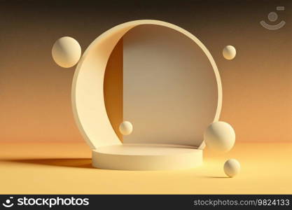 Abstract minimalist podium. Illustration Generative AI