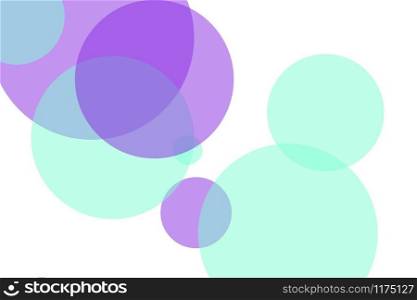 Abstract minimalist violet green illustration with circles useful as a background. Abstract violet green circles illustration background
