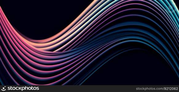 Abstract Modern Background with Glowing 3D Stripes. Abstract Modern Background