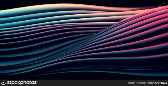 Abstract Modern Background with Glowing 3D Stripes. Abstract Modern Background