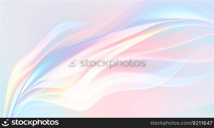 Abstract Modern Background with Glowing Multicolored 3D Waves in Pastel Colors. Abstract 3D Pastel Colors Background