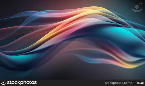 Abstract Modern Background with Glowing Multicolored 3D Waves on Dark. Abstract Modern Background