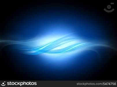 Abstract modern black, blue and white waved background