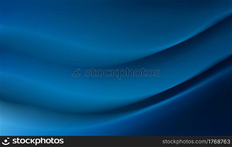 Abstract modern deep blue background with smooth wavy lines