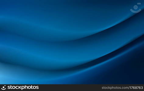 Abstract modern deep blue background with smooth wavy lines