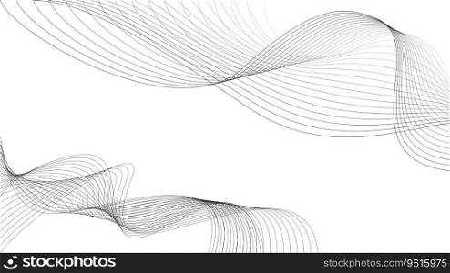 Abstract modern element black and white line waves background