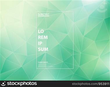 Abstract modern gradient green mint of low polygon triangle patterns with white outline style. You can use for cover artwork, ad, poster, web, print, report. vector eps10