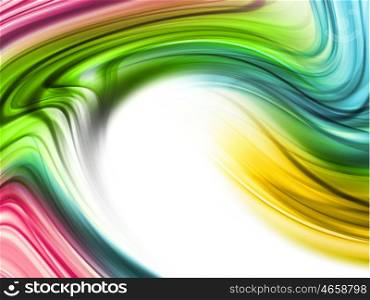 Abstract Modern Green Pink Orange Blue Waved Background With Place For Text