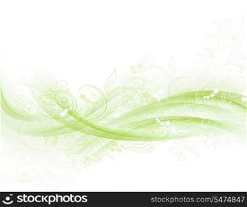 Abstract Modern Summer Background With Floral Waves