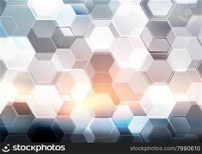 Abstract modern tech hexagon texture design