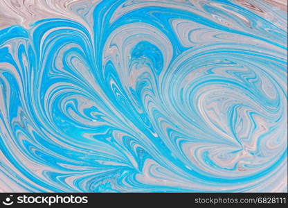 Abstract motion dynamic background. Blue and white color artistic pattern of paints. Swell artwork for creative graphic design.