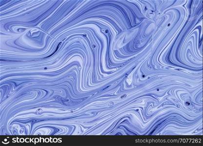 Abstract motion dynamic background. Blue and white color artistic pattern of paints. Psychedelic background of interweaving curved shapes. Swell artwork for creative graphic design.