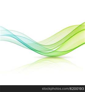 Abstract motion wave illustration. Abstract motion smooth color wave . Curve green and blue lines