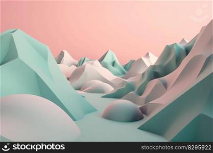 abstract mountain blue pink beauty background pastel colors  generative ai.
