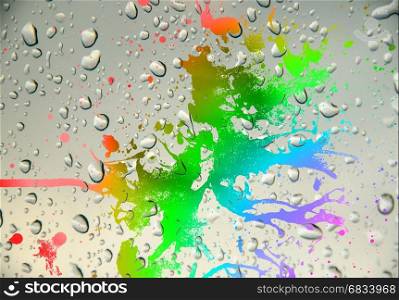 abstract multi color background from water color with drop water