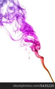 Abstract multi colored smoke puff isolated on white