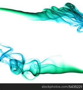 Abstract multi colored smoke puff isolated on white