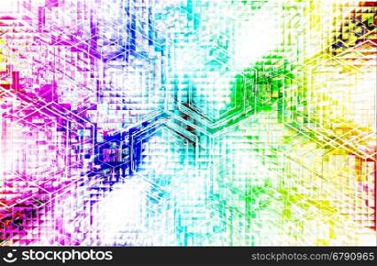 abstract multicolor background with square pattern and motion block blur