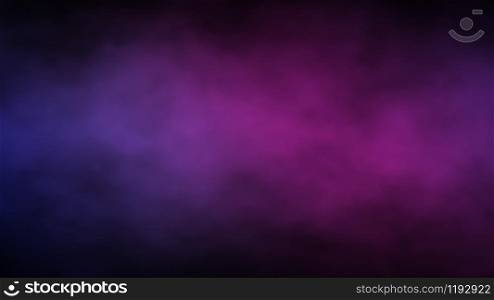 Abstract multicolor blue, pink, violet fog and smoke on black color background. Use for concept design Halloween Spooky night.