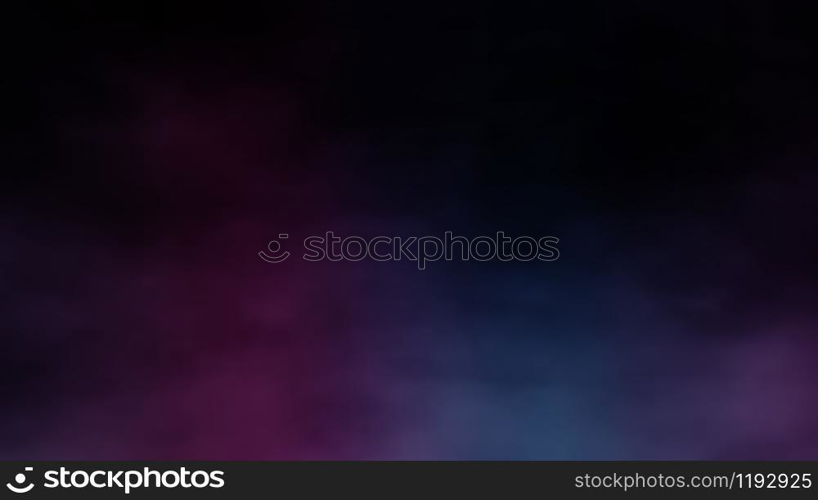 Abstract multicolor blue, pink, violet fog and smoke on black color background. Use for concept design Halloween Spooky night.