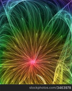abstract multicolored flower - high quality rendered image