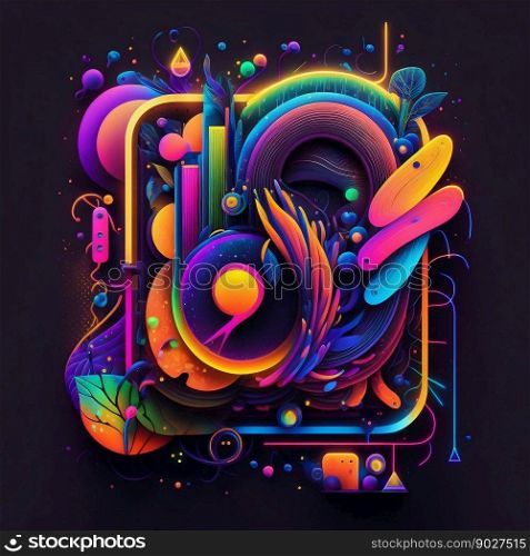 Abstract neon background. Generative Ai. High quality illustration. Abstract neon background. Generative Ai