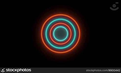 Abstract neon circles form an endless tunnel, computer generated. 3d rendering of bright fill background. Abstract neon circles form an endless tunnel, computer generated. 3d rendering of bright background