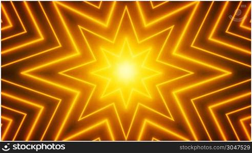 Abstract Neon Shiny Star Shape Background Loop
