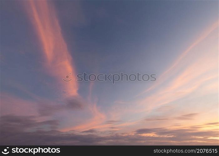 Abstract of colorful sky and cloud in the evening in Phang Nga Thailand.