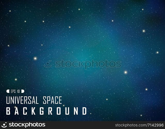 Abstract of dark realistic blue galaxy background with glitters, vector eps10
