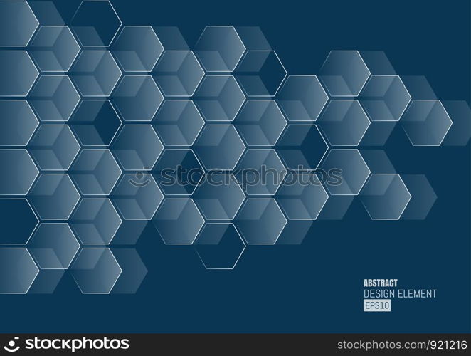 Abstract of futuristic surface with hexagons. Sci-fi background.