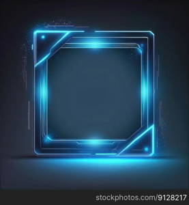 Abstract of glowing scifi futuristic hexagon in HUD head-up cyber concept. Background futuristic innovation of blue neon in darkness gaming. Finest generative AI.. Abstract of glowing scifi futuristic hexagon in HUD head-up cyber concept.