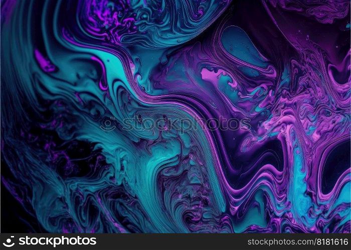 Abstract of liquid art painting in purple and pink color in marble texture. Concept of turbulence dynamic colorful background. Finest generative AI.. Abstract of liquid art painting in purple and pink color in marble texture.