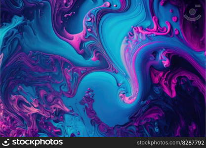 Abstract of liquid art painting in purple and pink color in marble texture. Concept of turbulence dynamic colorful background. Finest generative AI.. Abstract of liquid art painting in purple and pink color in marble texture.