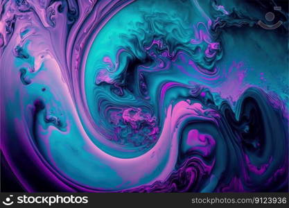 Abstract of liquid art painting in purple and pink color in marble texture. Concept of turbulence dynamic colorful background. Finest generative AI.. Abstract of liquid art painting in purple and pink color in marble texture.