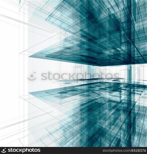 Abstract office building 3d rendering. Abstract office building. High resolution 3d rendering. Abstract office building 3d rendering