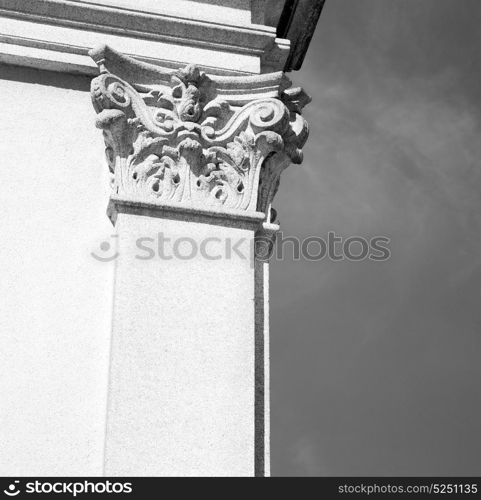 abstract old column in the country of europe italy and marble brick