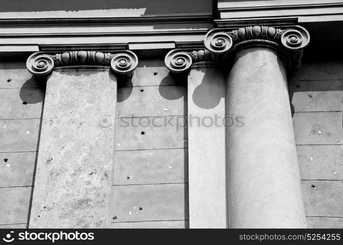 abstract old column in the country of europe italy and marble brick