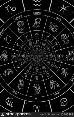 Abstract old conceptual background on mysticism, astrology, fantasy - black