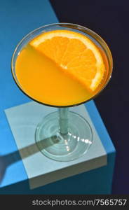 Abstract Orange Cocktail On Table