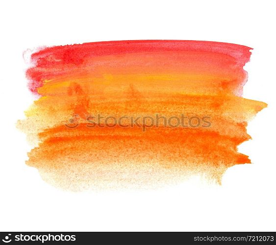 Abstract orange watercolor on white background.