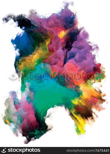 Abstract Paint Fragment series. Colorful canvas section isolated on white background for use in art and design.