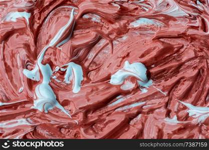 Abstract paint with red and white colors
