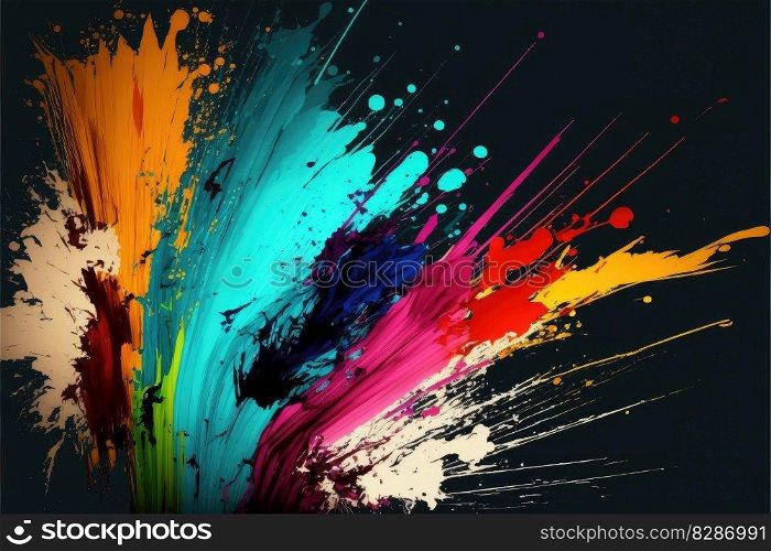 Abstract paintbrush splatters of colorful concept isolated on background. Inspiration of separated high-color stroke bright tone creativity. Finest generative AI.. Abstract paintbrush splatters of colorful concept isolated on background.